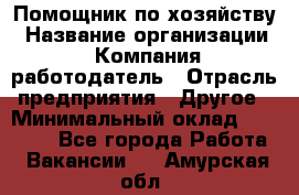 Помощник по хозяйству › Название организации ­ Компания-работодатель › Отрасль предприятия ­ Другое › Минимальный оклад ­ 30 000 - Все города Работа » Вакансии   . Амурская обл.